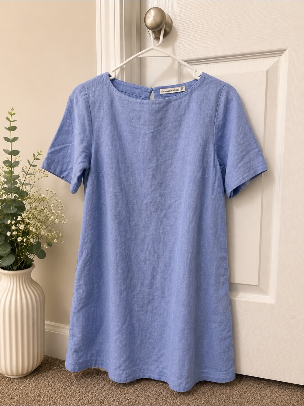 Abercrombie & Fitch Sky Blue Linen Mini Dress